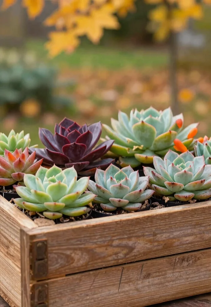 15 Autumn Planter Ideas With Cozy Seasonal Touch 4 15 Autumn Planter Ideas With Cozy Seasonal Touch - 4. Simple Succulent Arrangement 1