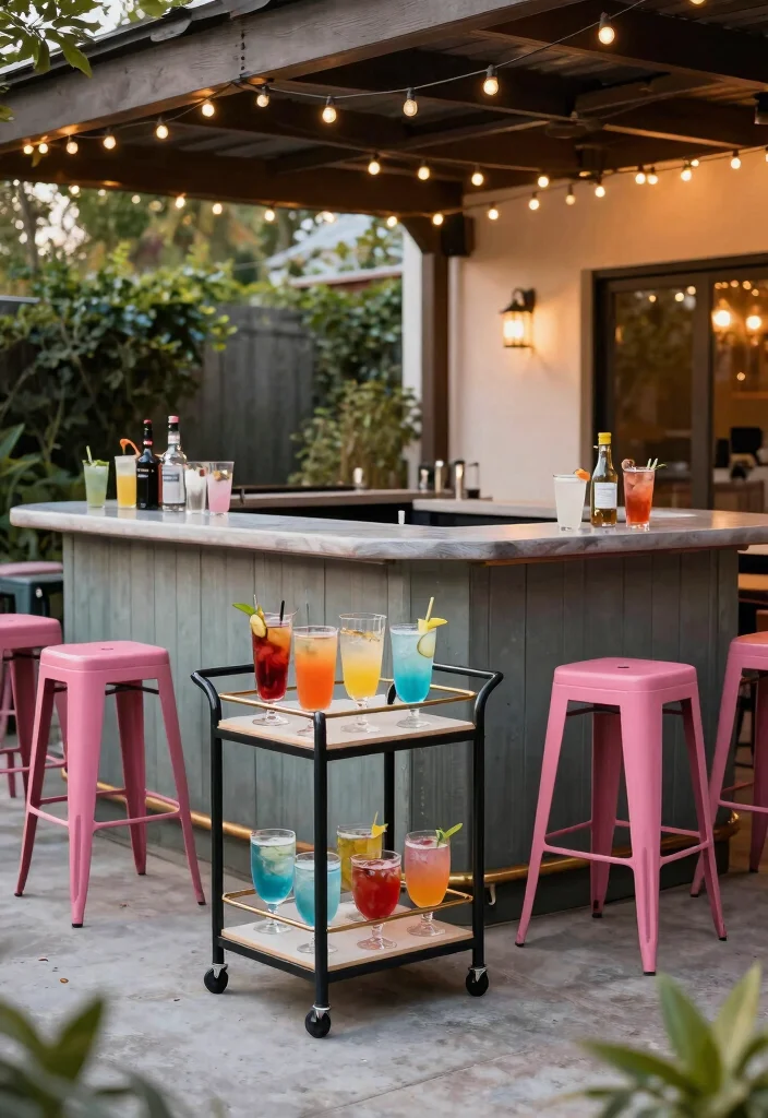15 Concrete Patio Makeover Ideas With Stunning Results - 12. Create a Patio Bar 1