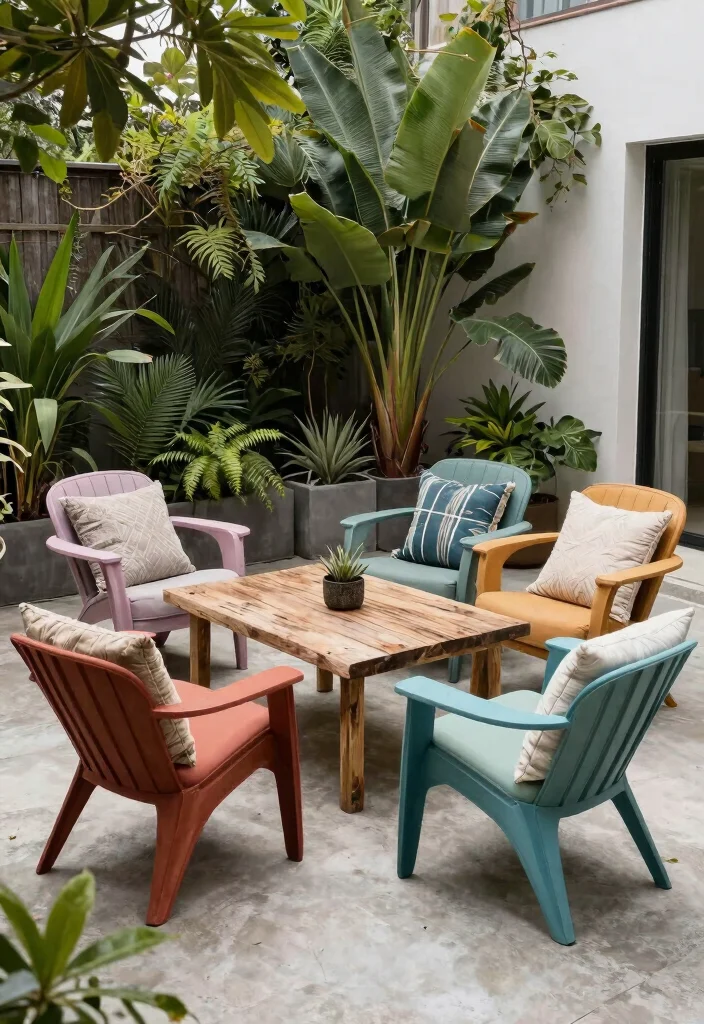 15 Concrete Patio Makeover Ideas With Stunning Results - 6. Update Furniture Styles 1