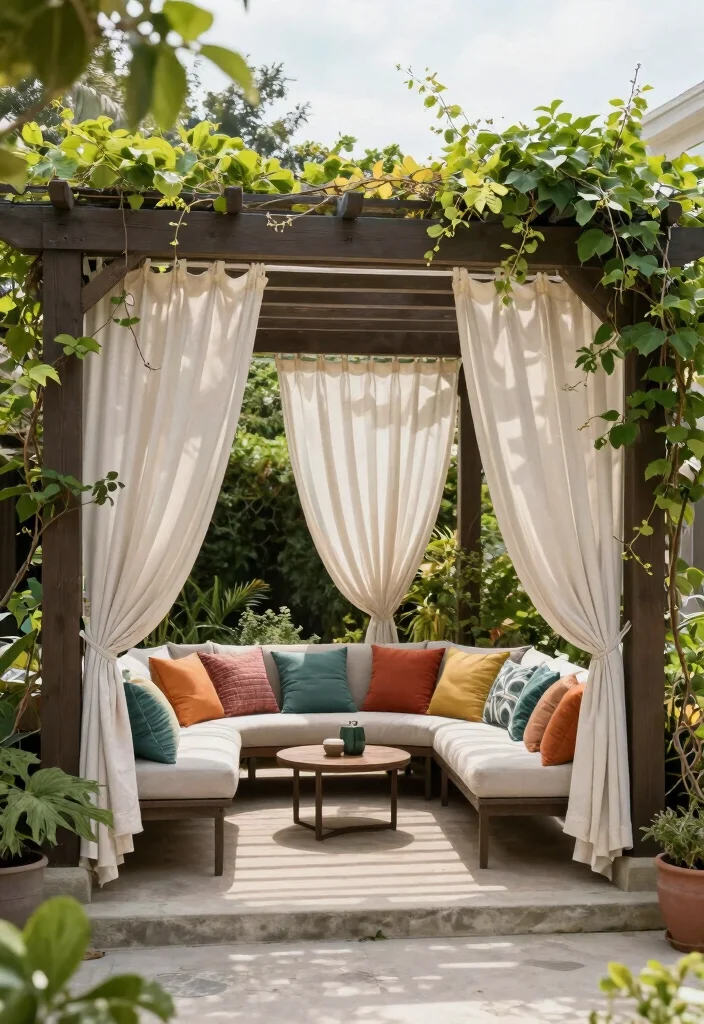 15 Concrete Patio Makeover Ideas With Stunning Results - 9. Add a Pergola or Shade Structure 1