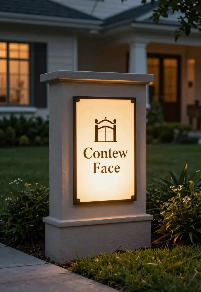 15 Front Yard Lighting Ideas That Boost Curb Appeal at Night - 13. Lighted Address Signs 1