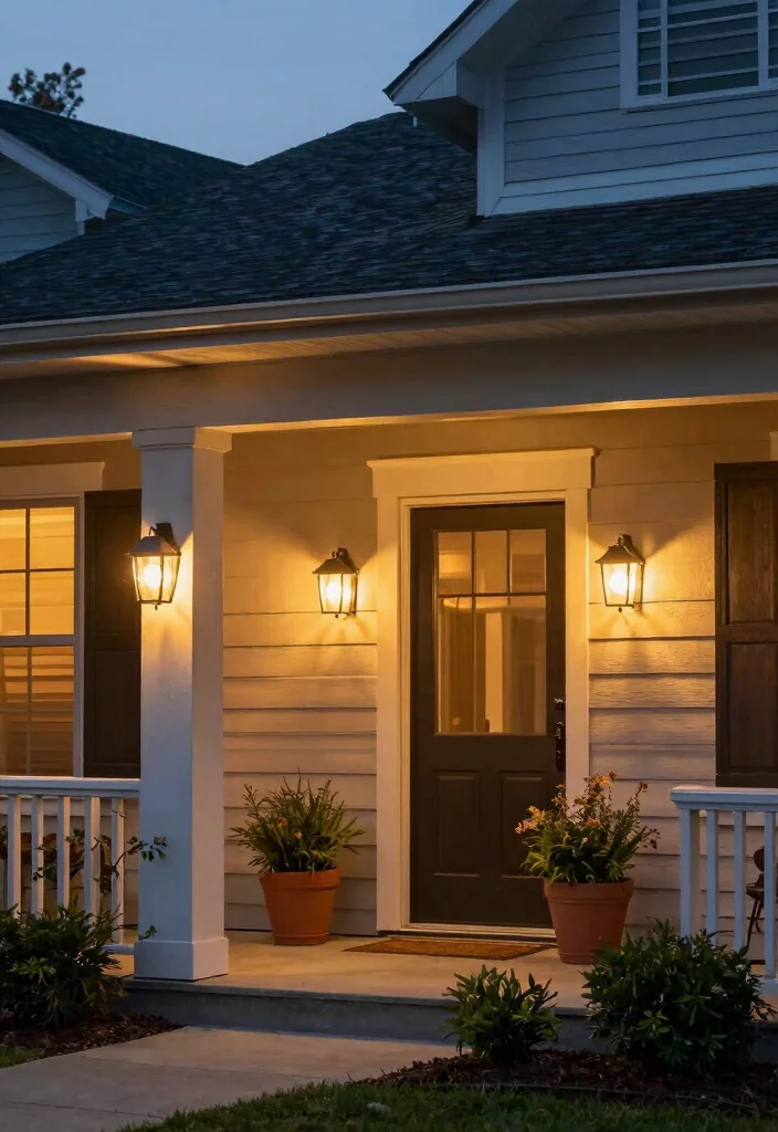 15 Front Yard Lighting Ideas That Boost Curb Appeal at Night - 6. Solar-Powered Wall Sconces 1