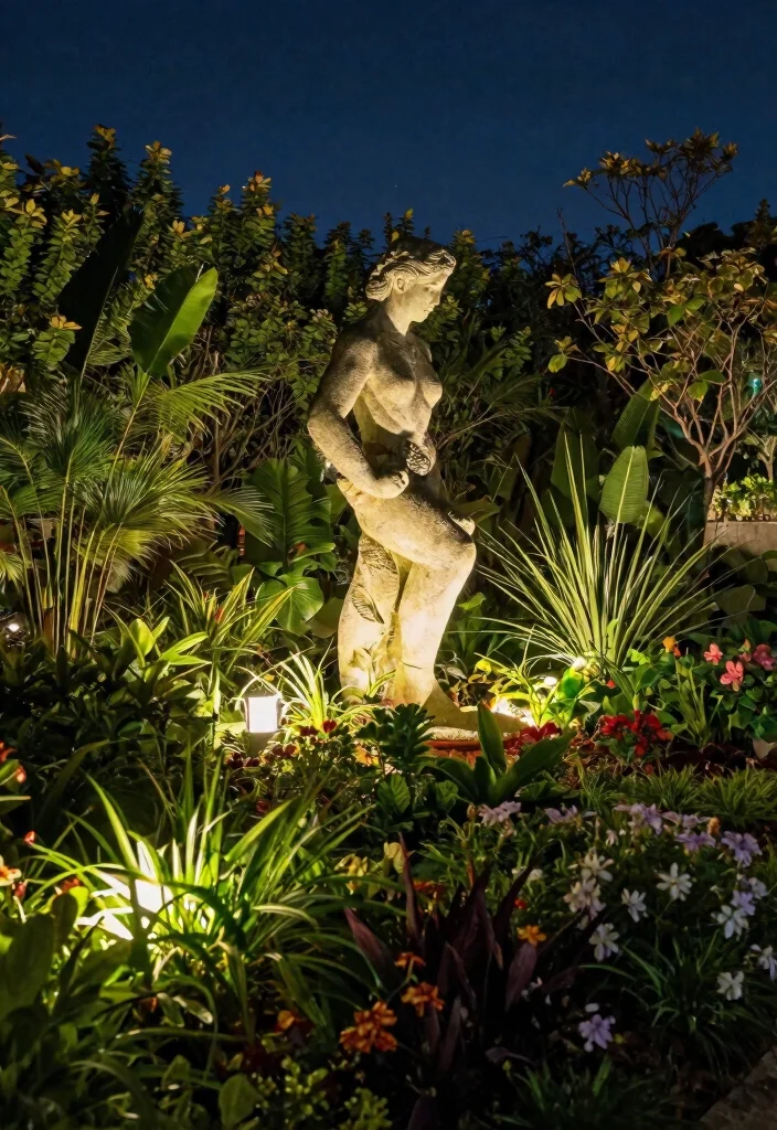 15 Front Yard Lighting Ideas That Boost Curb Appeal at Night - 7. Accent Lighting for Garden Features 1