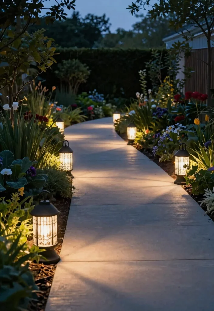 15 Front Yard Lighting Ideas That Boost Curb Appeal at Night - 9. Decorative Ground Lights 1