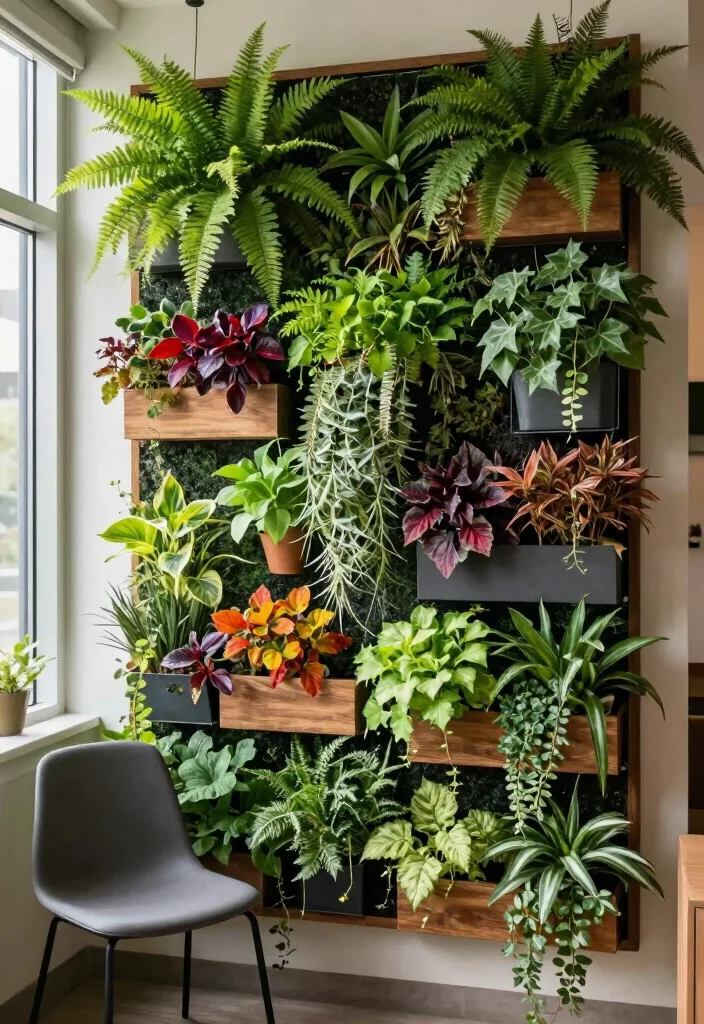 15 Indoor Terrace Ideas That Bring Nature Inside - 1. Vertical Garden Wall 1