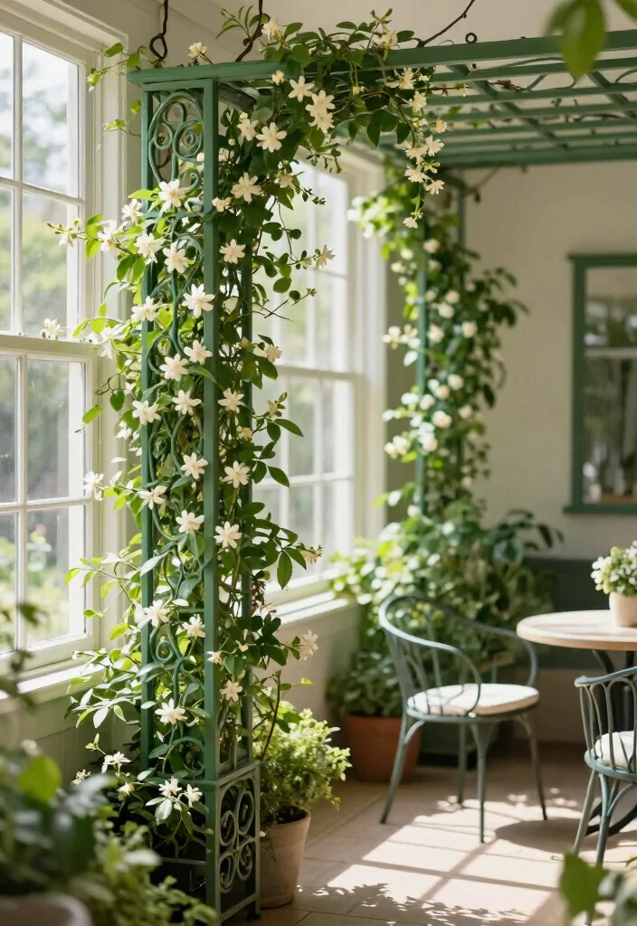 15 Indoor Terrace Ideas That Bring Nature Inside - 10. Decorative Trellises 1