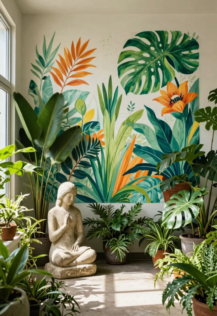 15 Indoor Terrace Ideas That Bring Nature Inside - 12. Indoor Art Installations 1