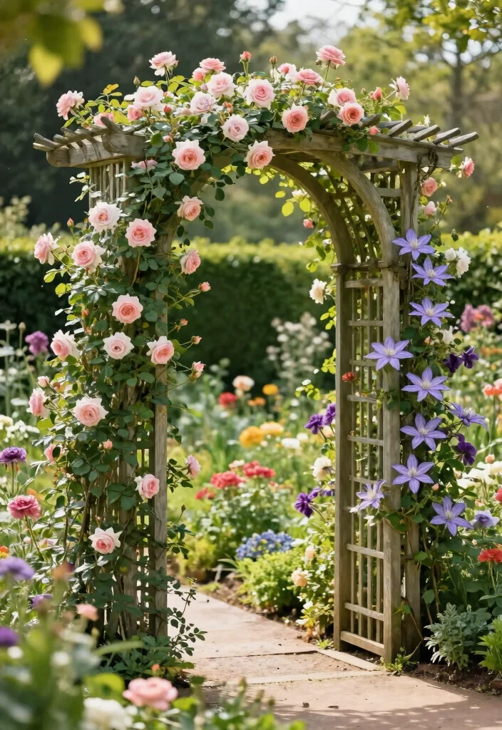 15 Modern Garden Trellis Ideas With Sleek Lines - 11. Classic Fan Trellis 1