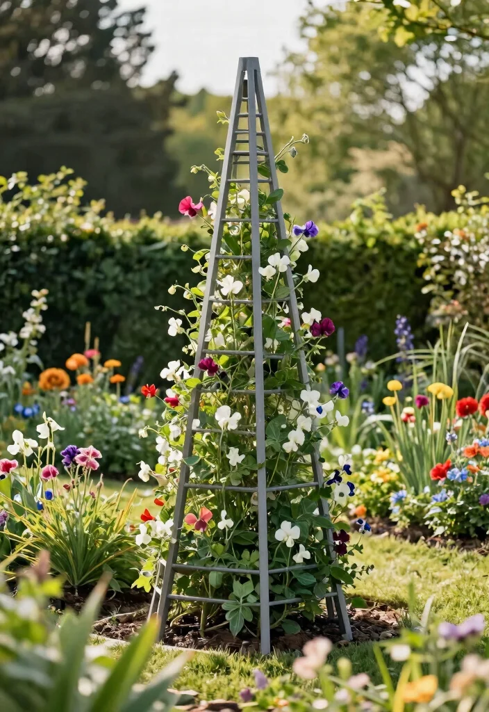 15 Modern Garden Trellis Ideas With Sleek Lines - 13. Modern Obelisk Trellis 1