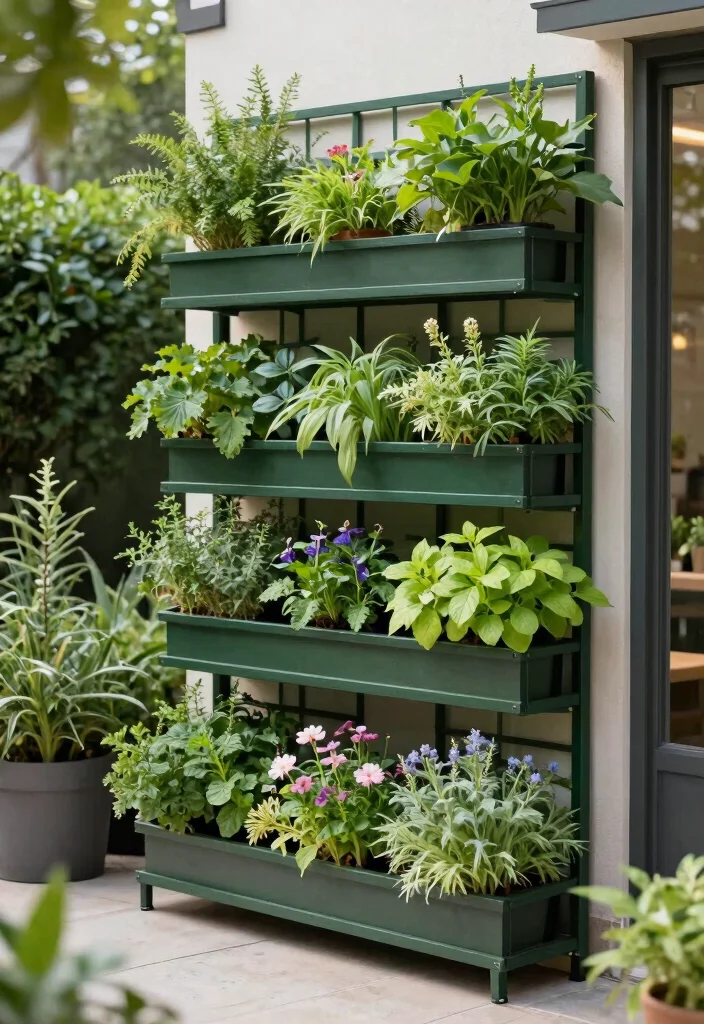 15 Modern Garden Trellis Ideas With Sleek Lines - 15. Vertically Integrated Trellis Shelves 1