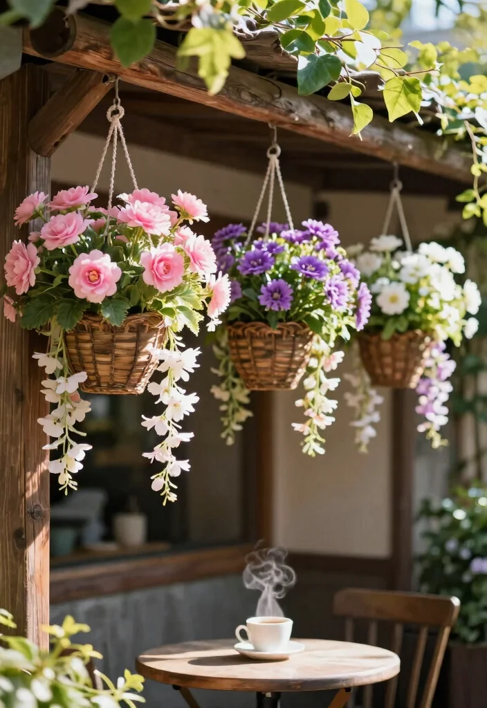 15 Outdoor Fake Flower Pot Ideas With Low Maintenance Charm 2 15 Outdoor Fake Flower Pot Ideas With Low Maintenance Charm - 2. Whimsical Hanging Baskets 1