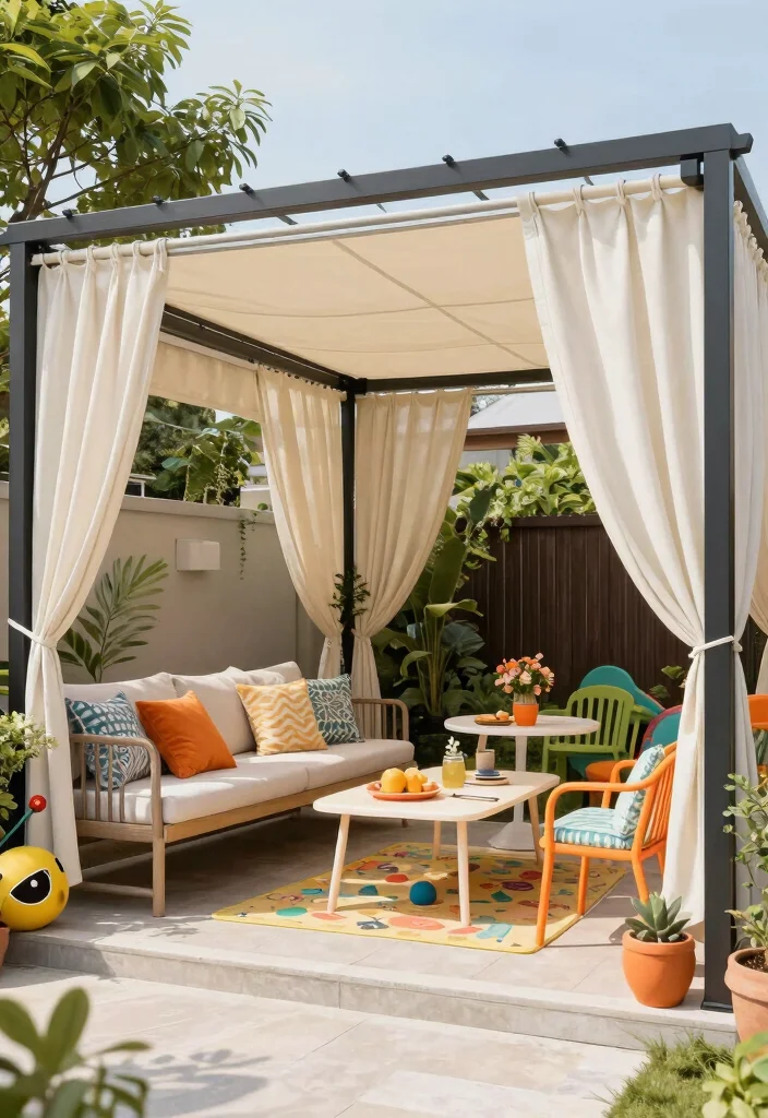 15 Pergola With Retractable Canopy Ideas for Flexible Shade - 15. Multi-Functional Outdoor Space 1