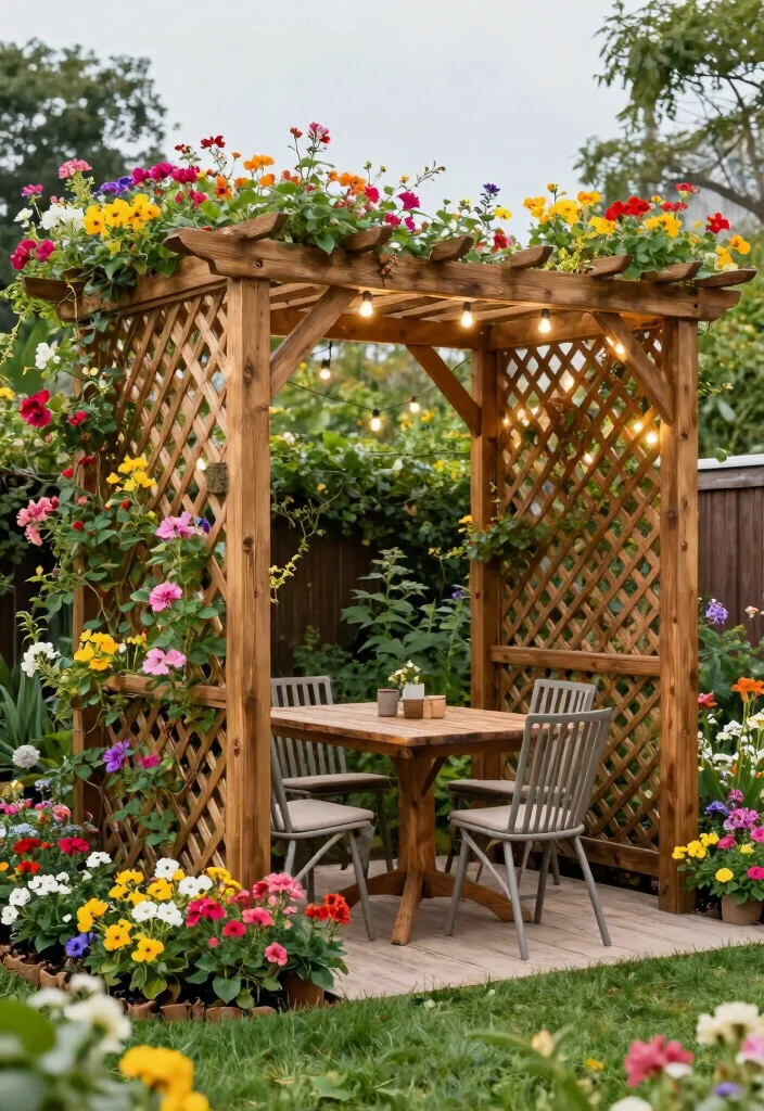 15 Simple Pergola Ideas That Elevate Any Backyard 2 15 Simple Pergola Ideas That Elevate Any Backyard - 2. Lattice-Top Pergola 1