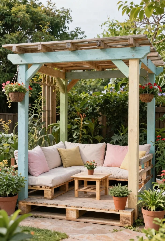 15 Simple Pergola Ideas That Elevate Any Backyard 3 15 Simple Pergola Ideas That Elevate Any Backyard - 3. Rustic Pallet Pergola 1