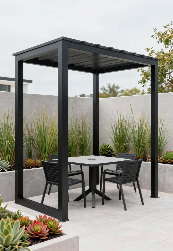 15 Simple Pergola Ideas That Elevate Any Backyard 4 15 Simple Pergola Ideas That Elevate Any Backyard - 4. Modern Metal Pergola 1