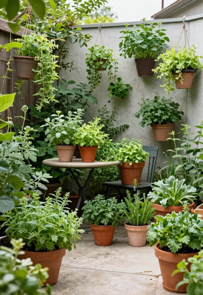 15 Small Concrete Patio Ideas That Feel Cozy & Modern 14 15 Small Concrete Patio Ideas That Feel Cozy & Modern - 14. Greeneries and Herbs 1