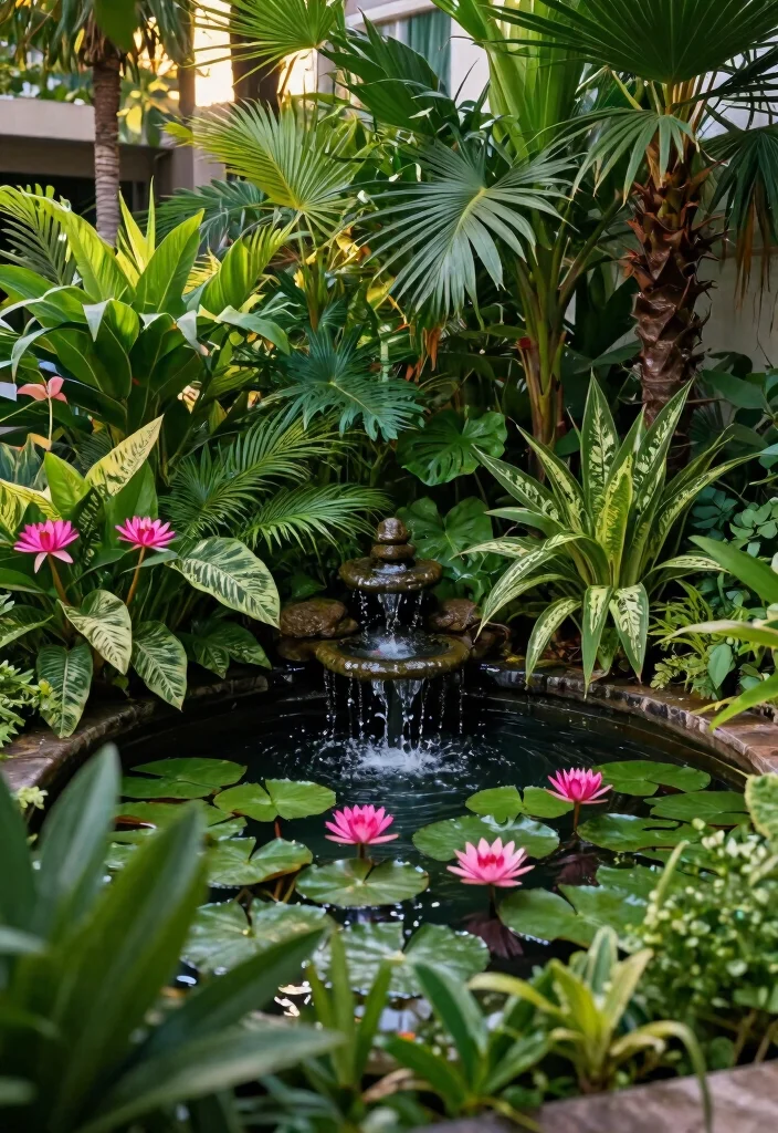 15 South Florida Landscape Ideas Front Yard With Tropical Vibes - 4. Water Features for Tropical Serenity 1
