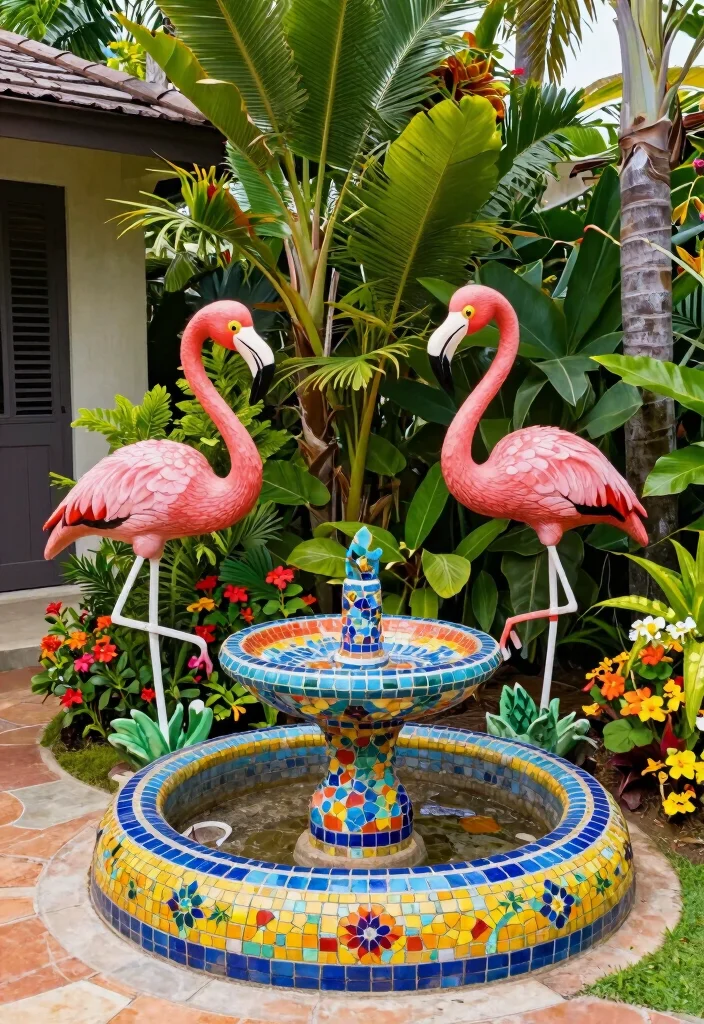 15 South Florida Landscape Ideas Front Yard With Tropical Vibes - 8. Incorporating Sculptures and Art 1