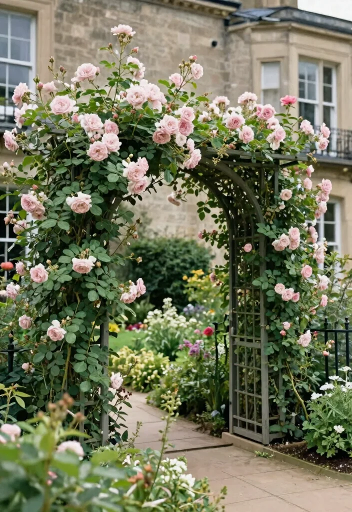15 Victorian Terrace Garden Ideas With Classic Elegance - 10. Trellis and Arbors 1