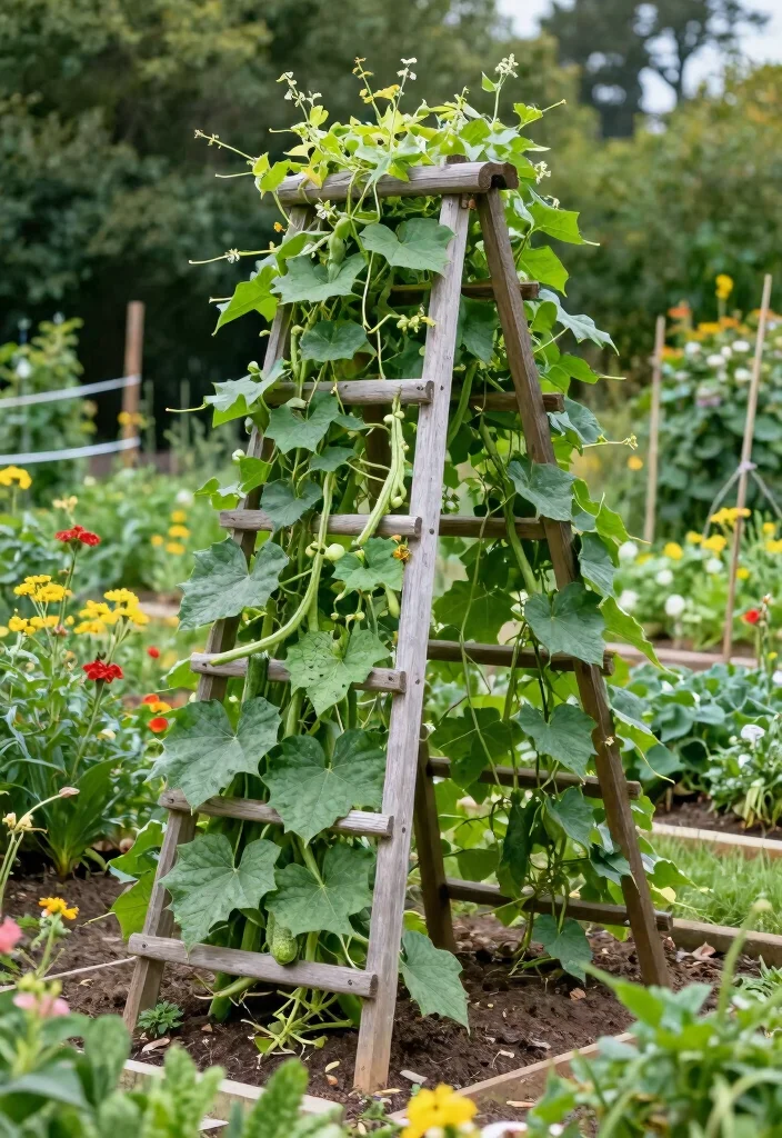 16 Climbing Plants Trellis Ideas With Vertical Beauty - 14. A Frame Trellis for Vegetables 1