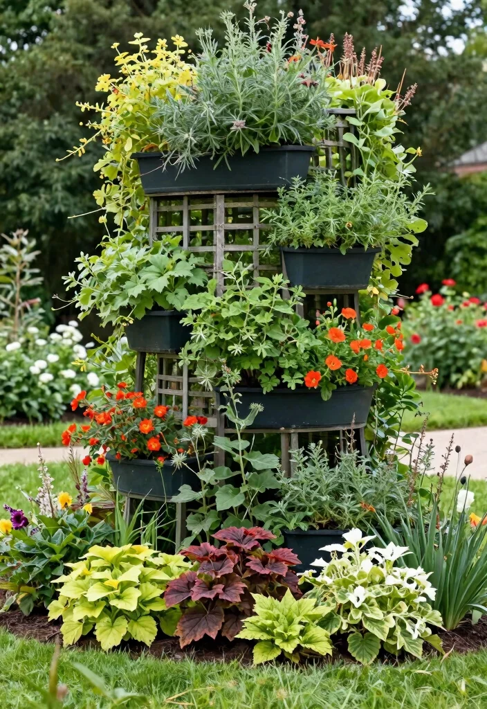 16 Climbing Plants Trellis Ideas With Vertical Beauty - 16. Vertical Garden with Trellis Planters 1