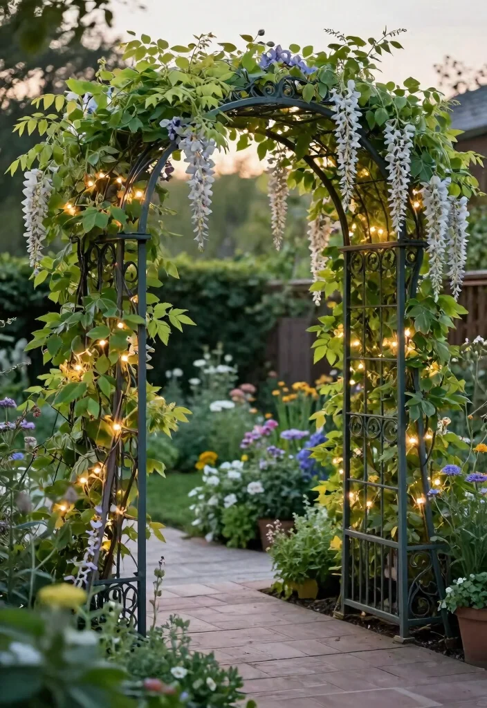16 Climbing Plants Trellis Ideas With Vertical Beauty - 2. Metal Arches for a Romantic Touch 1