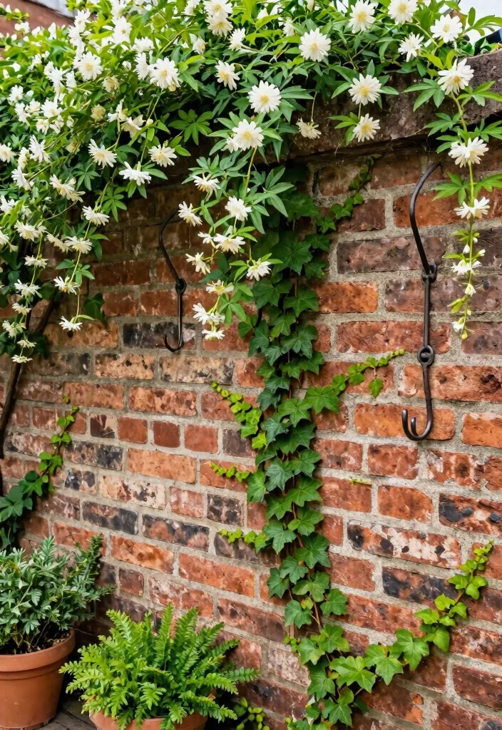 16 Climbing Plants Trellis Ideas With Vertical Beauty - 5. Charming Brick Wall Trellis 1