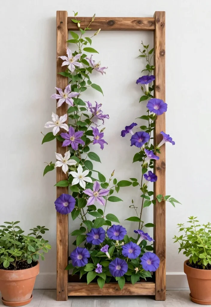 16 Climbing Plants Trellis Ideas With Vertical Beauty - 7. Vertical Garden Frame 1