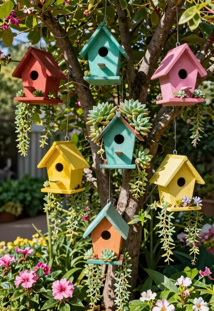 16 Easy Planter Ideas That Look Cute & Creative - 10. Birdhouse Planters 1