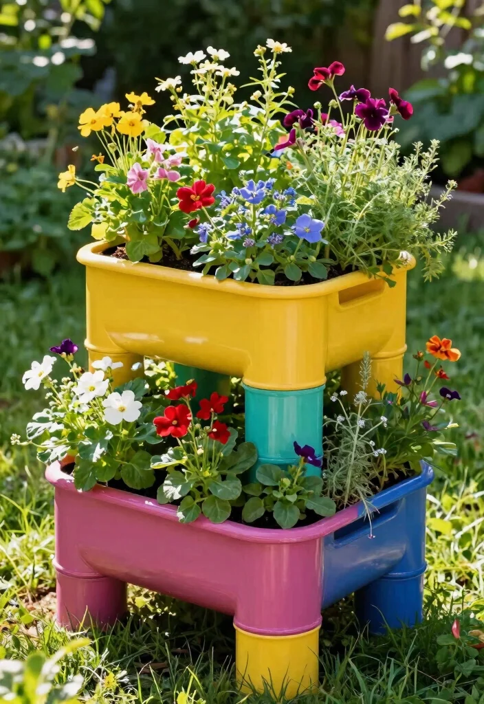 16 Easy Planter Ideas That Look Cute & Creative - 13. PVC Pipe Planters 1
