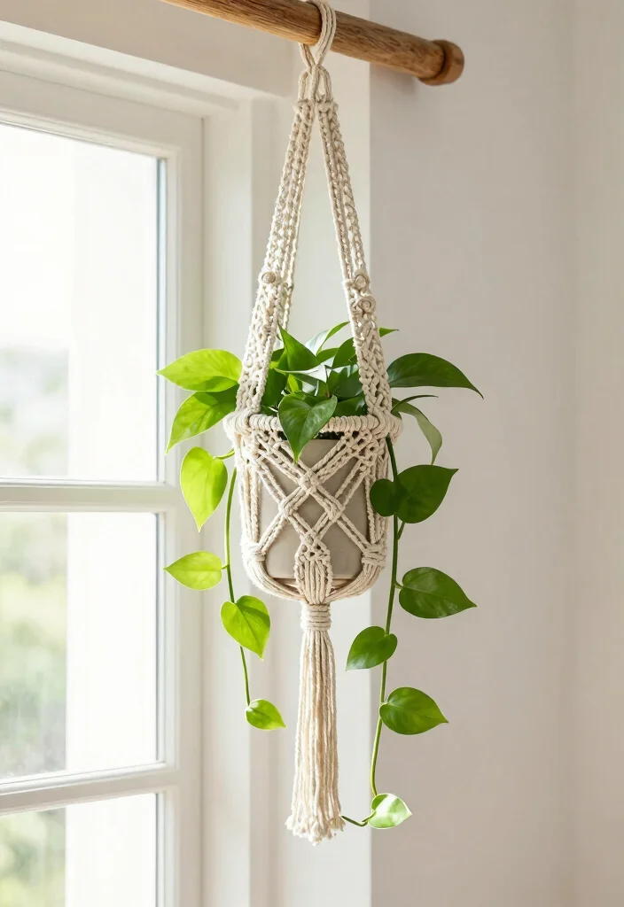 16 Easy Planter Ideas That Look Cute & Creative - 2. Hanging Macrame Plant Holders 1
