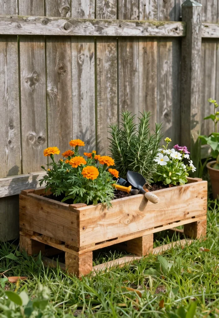 16 Easy Planter Ideas That Look Cute & Creative - 3. Repurposed Wooden Pallet Planters 1