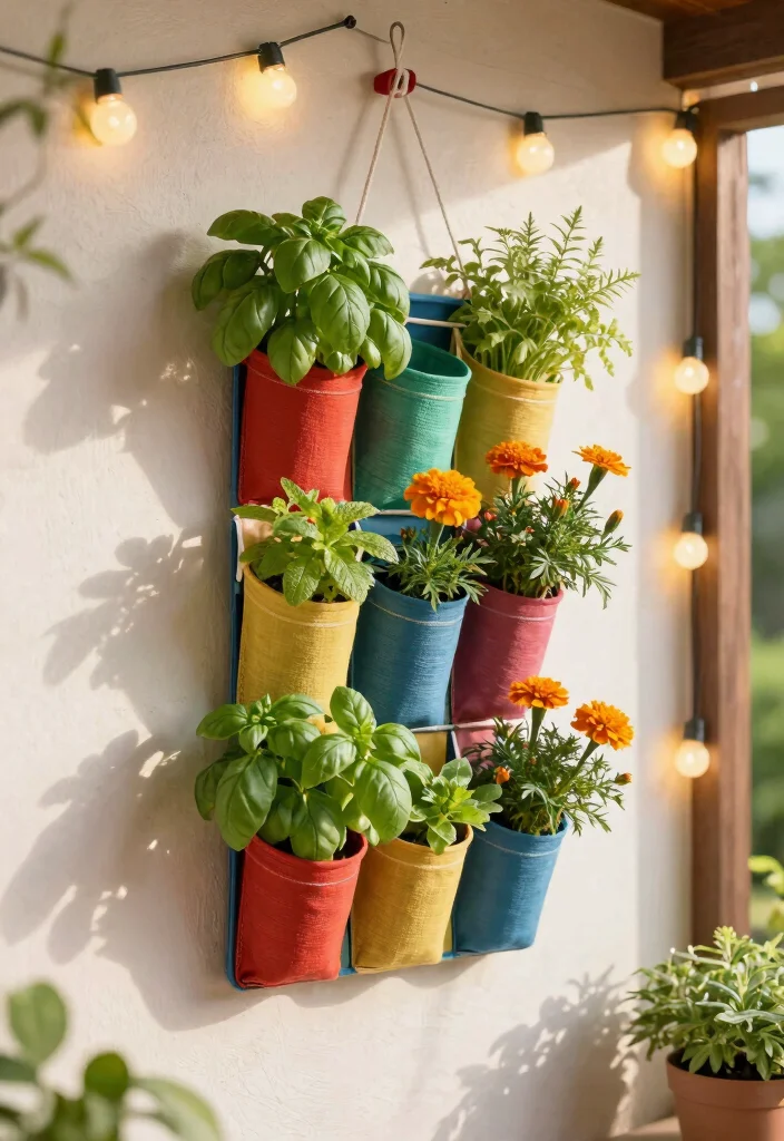 16 Easy Planter Ideas That Look Cute & Creative - 9. Hanging Shoe Organizer Planters 1
