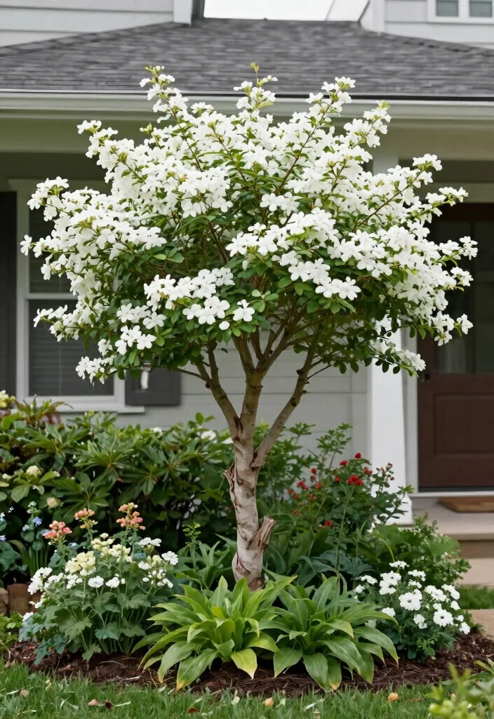 16 Landscape Trees Front Yard Ideas That Frame Your Home 5 16 Landscape Trees Front Yard Ideas That Frame Your Home - 5. Stewartia 1