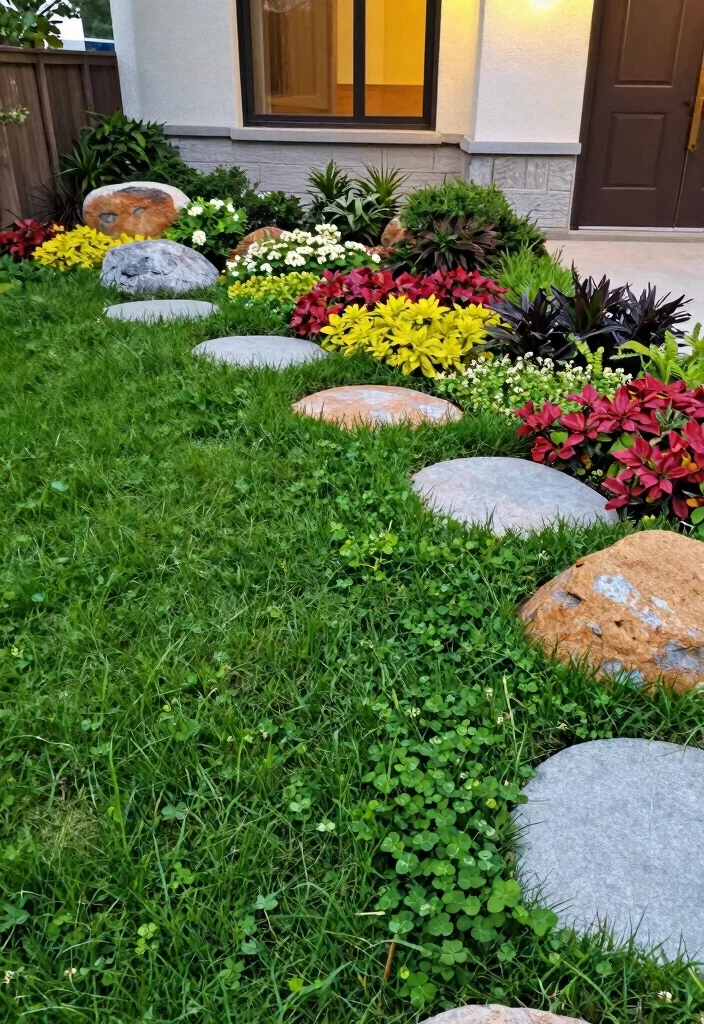 16 Minimal Front Yard Landscaping Ideas With Clean Modern Style - 11. Sustainable Lawn Alternatives 1