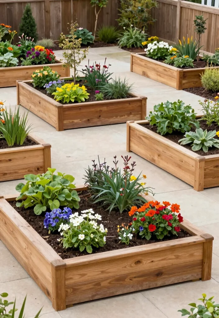 16 Minimal Front Yard Landscaping Ideas With Clean Modern Style - 13. Use Raised Garden Beds 1