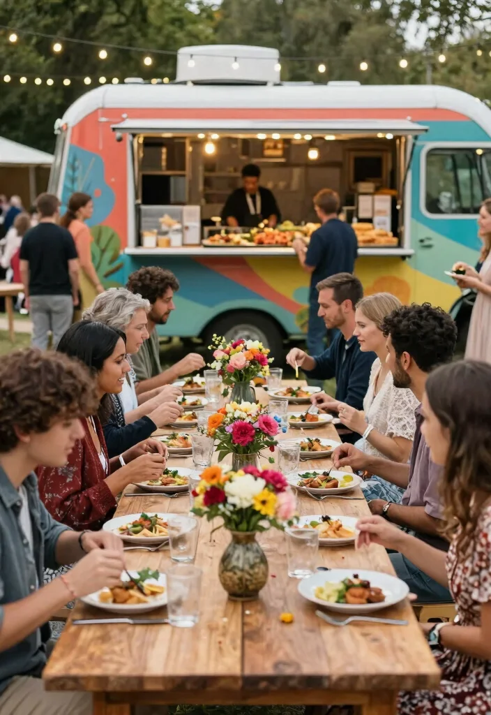 16 Outdoor Reception Ideas That Feel Magical & Memorable - 11. Gourmet Food Trucks 1