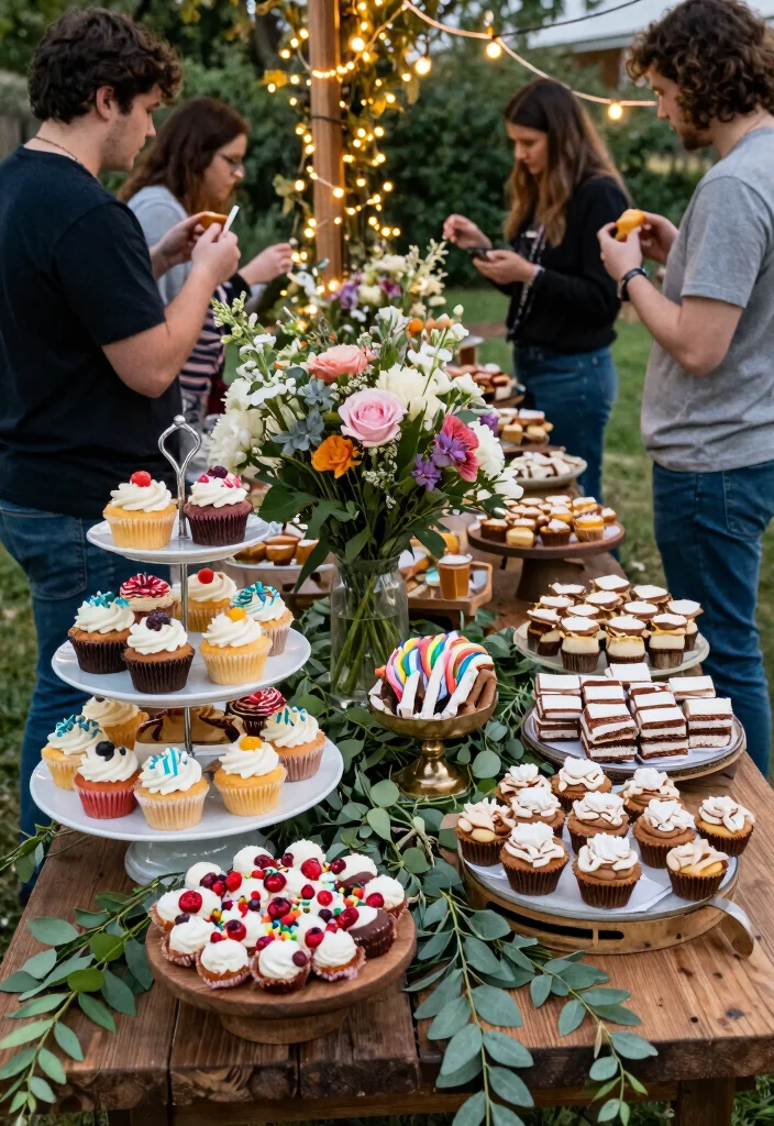 16 Outdoor Reception Ideas That Feel Magical & Memorable - 15. Creative Dessert Displays 1