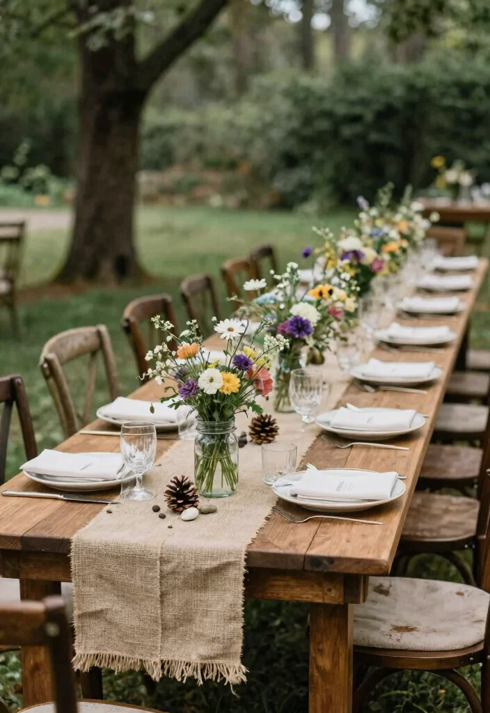 16 Outdoor Reception Ideas That Feel Magical & Memorable - 2. Rustic Table Settings 1