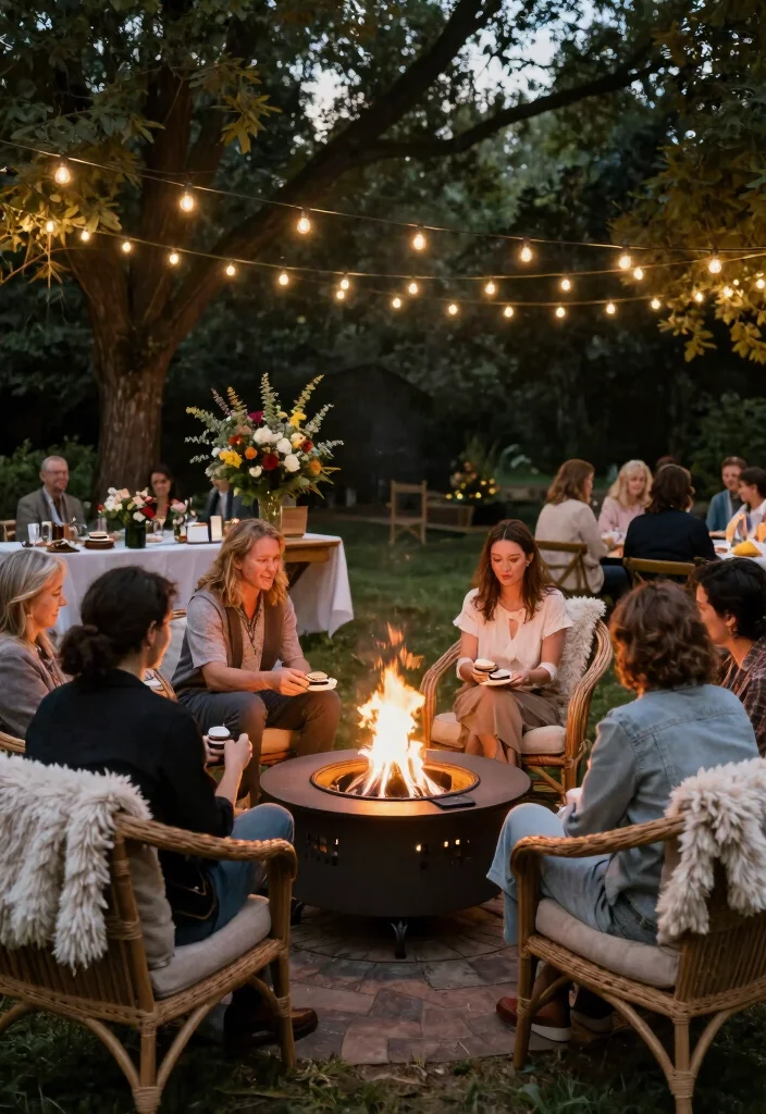 16 Outdoor Reception Ideas That Feel Magical & Memorable - 5. Cozy Fire Pit Area 1