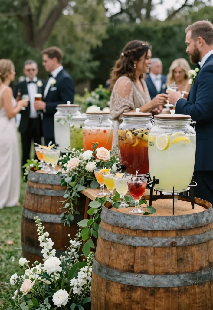 16 Outdoor Reception Ideas That Feel Magical & Memorable - 8. Drink Stations with Style 1