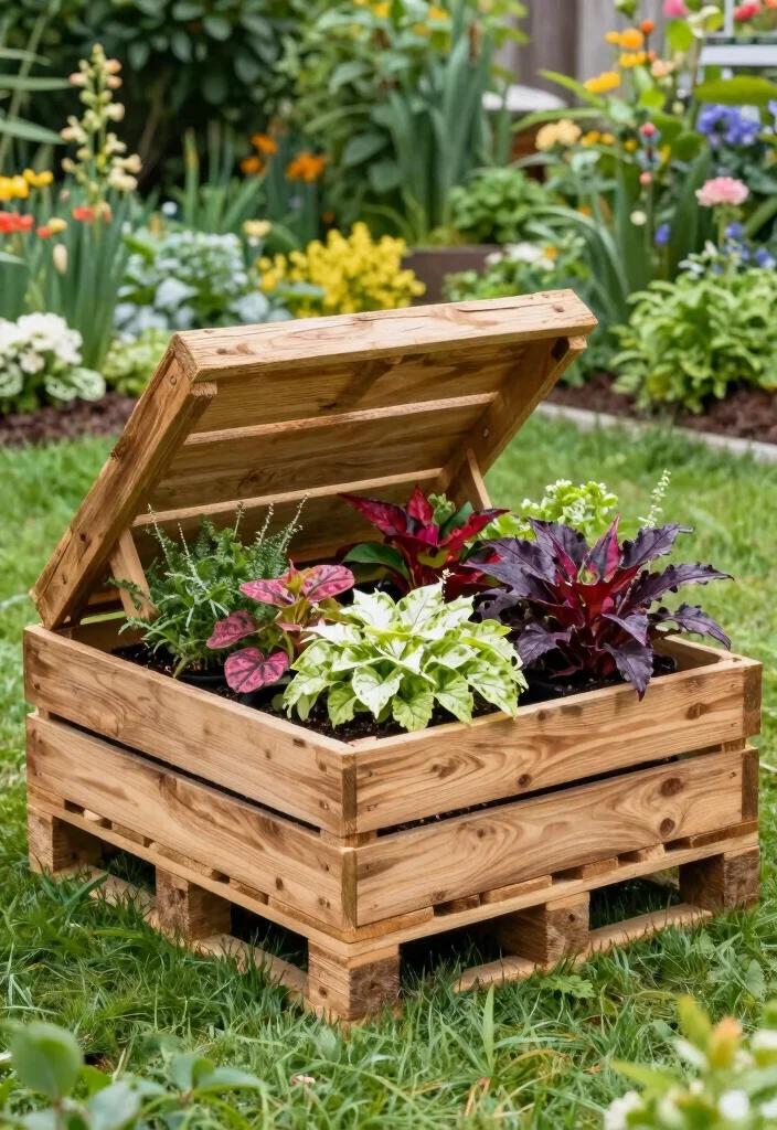 16 Pallet Planter Box Ideas With Rustic Charm 10 16 Pallet Planter Box Ideas With Rustic Charm - 10. Pallet Planter Box with Hinged Lid 1