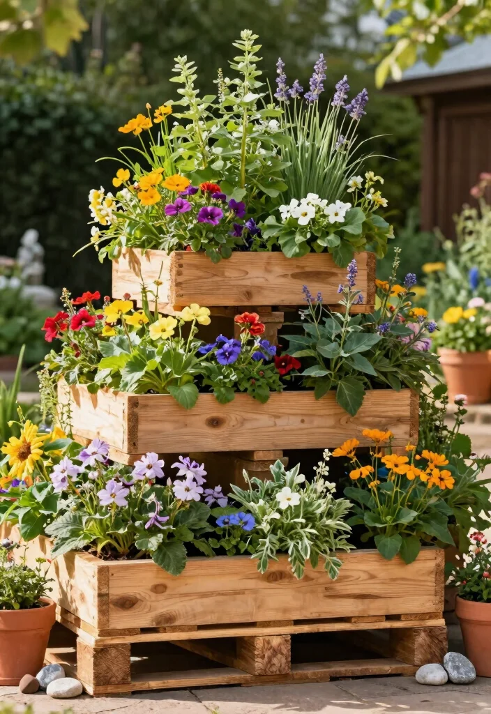 16 Pallet Planter Box Ideas With Rustic Charm 2 16 Pallet Planter Box Ideas With Rustic Charm - 2. Tiered Pallet Planter Box 1