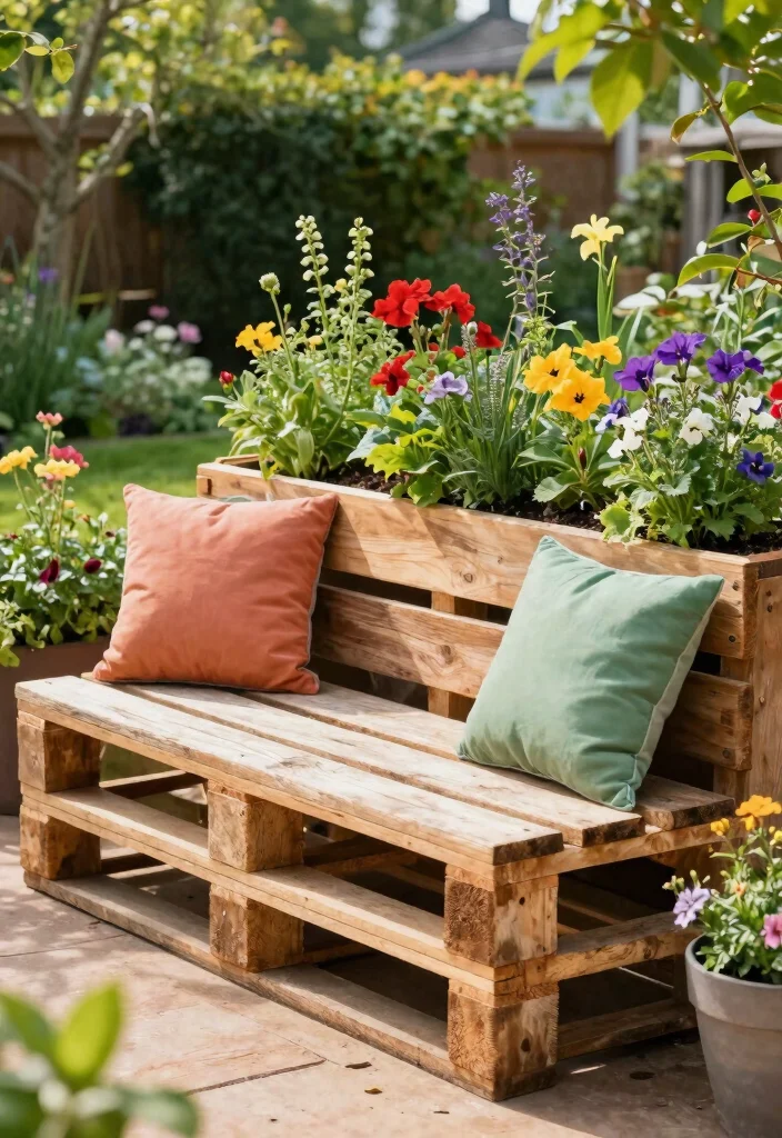 16 Pallet Planter Box Ideas With Rustic Charm 3 16 Pallet Planter Box Ideas With Rustic Charm - 3. Rustic Pallet Planter Bench 1
