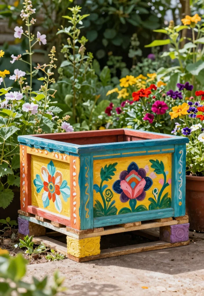 16 Pallet Planter Box Ideas With Rustic Charm 5 16 Pallet Planter Box Ideas With Rustic Charm - 5. Decorative Pallet Planter Box 1