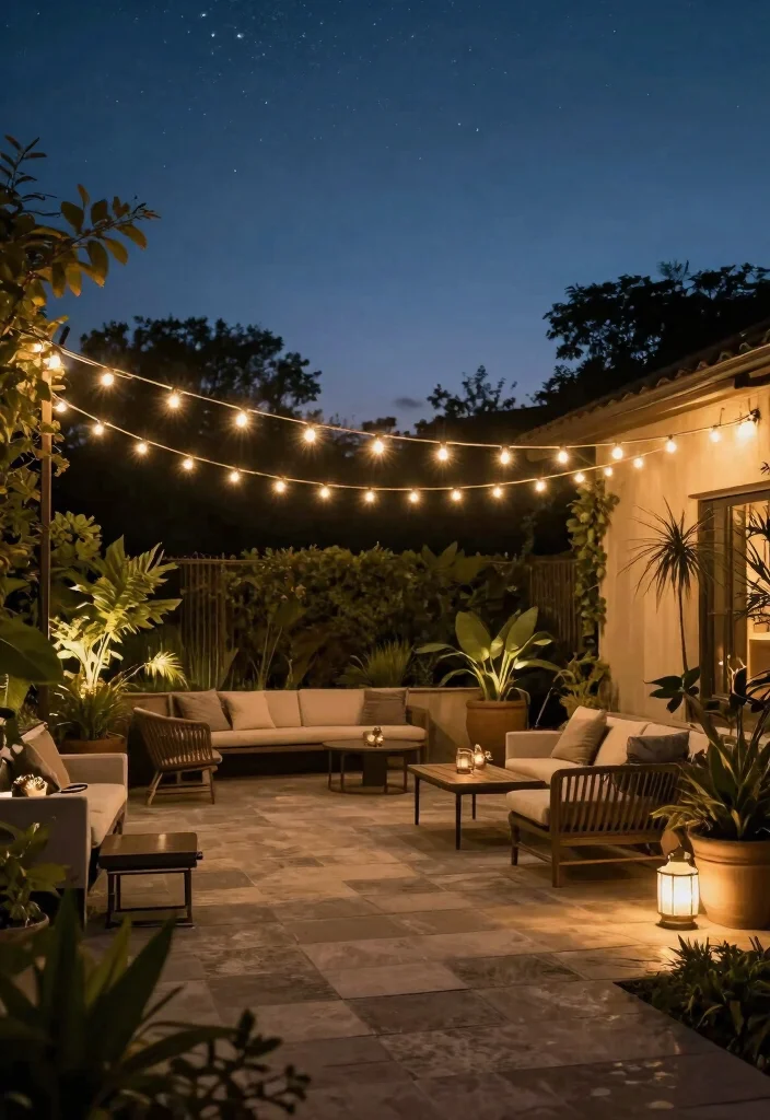 16 Patio in Pietra Ideas With Timeless Stone Charm - 10. Outdoor Lighting Solutions 1