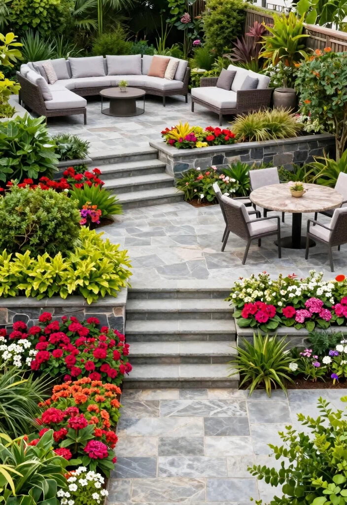 16 Patio in Pietra Ideas With Timeless Stone Charm - 12. Multi-Level Patios 1