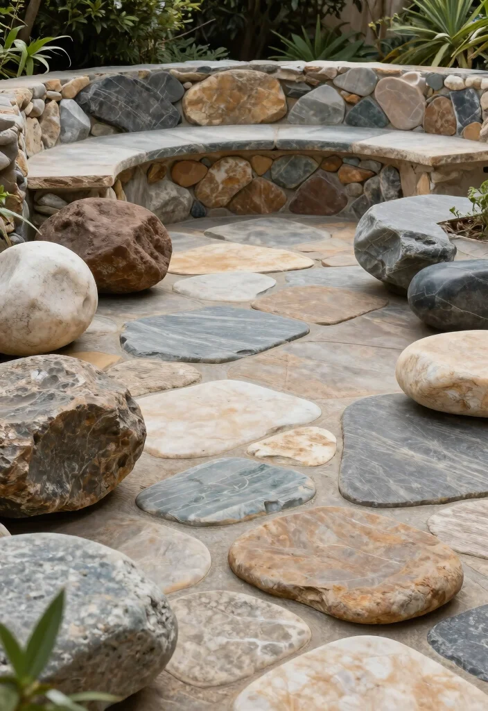 16 Patio in Pietra Ideas With Timeless Stone Charm - 13. Unique Stone Textures 1