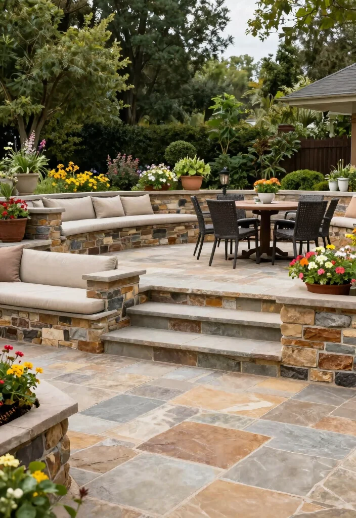16 Rock Patio Ideas Backyards Will Love 4 16 Rock Patio Ideas Backyards Will Love - 4. Multi-Level Stone Patios 1