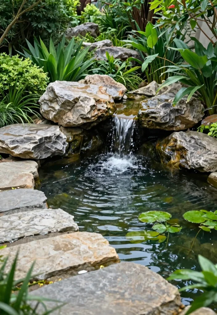 16 Rock Patio Ideas Backyards Will Love 6 16 Rock Patio Ideas Backyards Will Love - 6. Serene Water Feature with Stone Patio 1